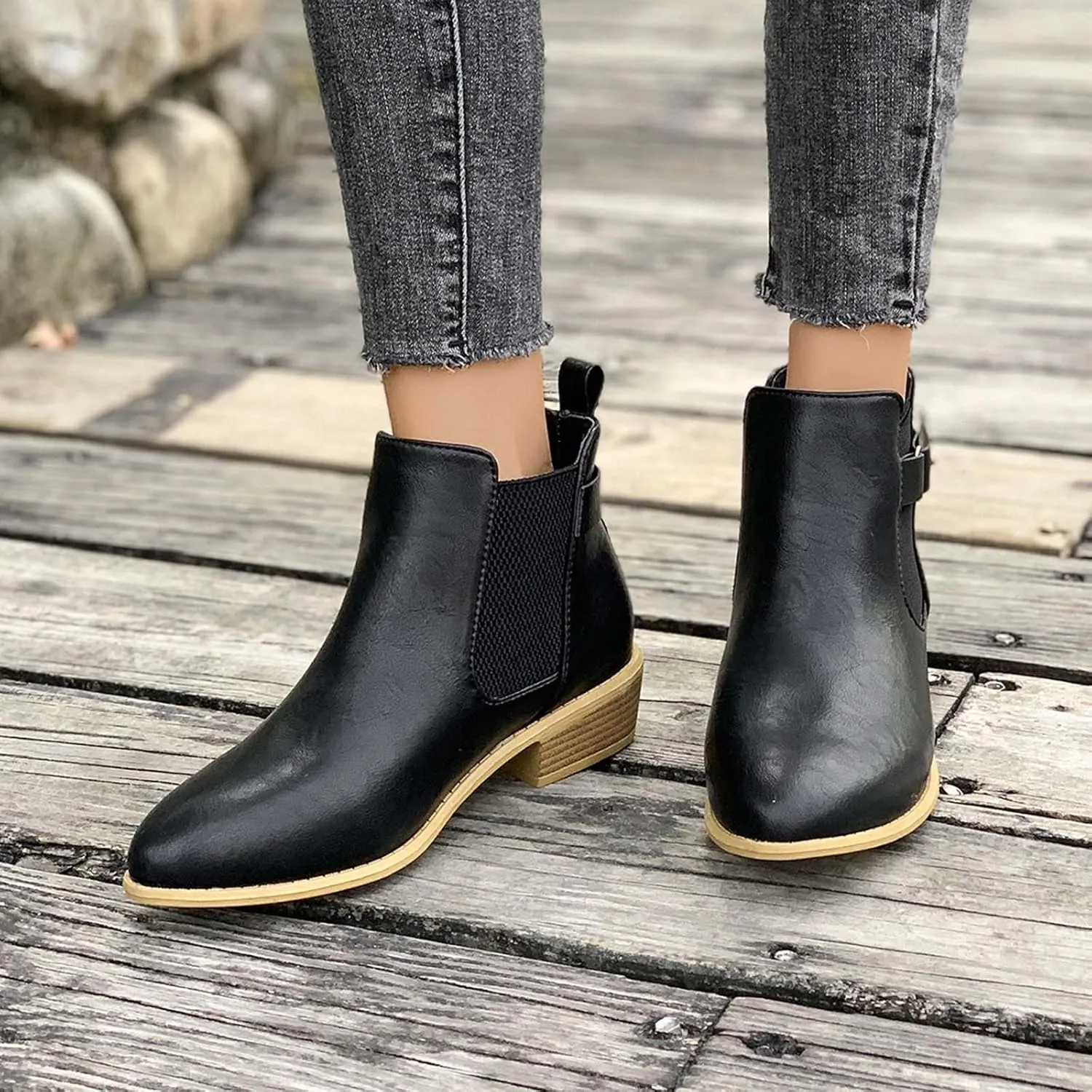 Womens Ankle Booties Botas Para Mujer Womens Dress Boots Low Heel Combat Boots Womens Wide Ankle Boots for Women Low Heel Dressy Wide Width White Ankle Boots for Women No Heel