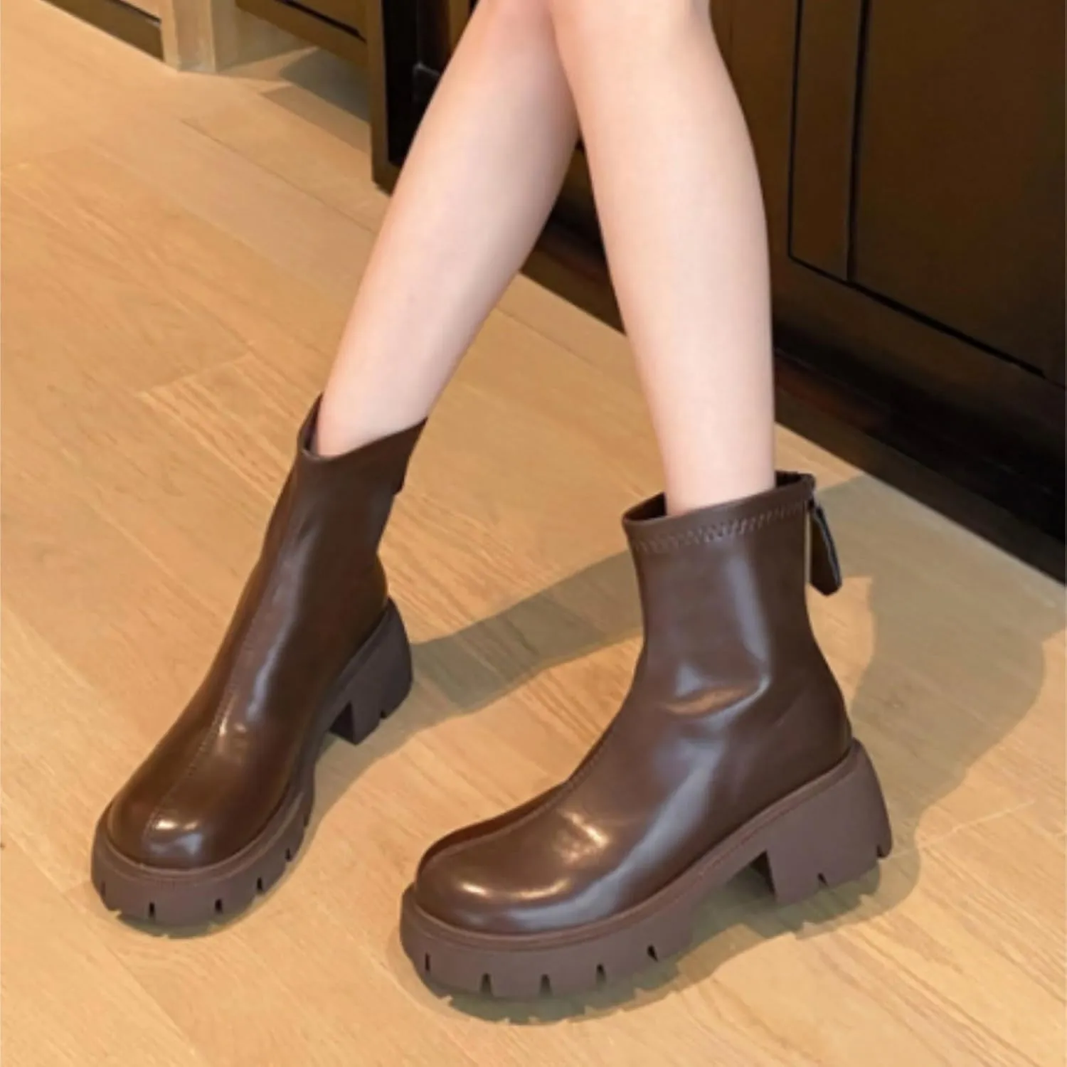 Womens Ankle Booties Botas Para Mujer Womens Dress Boots Low Heel Combat Boots Womens Wide Ankle Boots for Women Low Heel Dressy Wide Width White Ankle Boots for Women No Heel