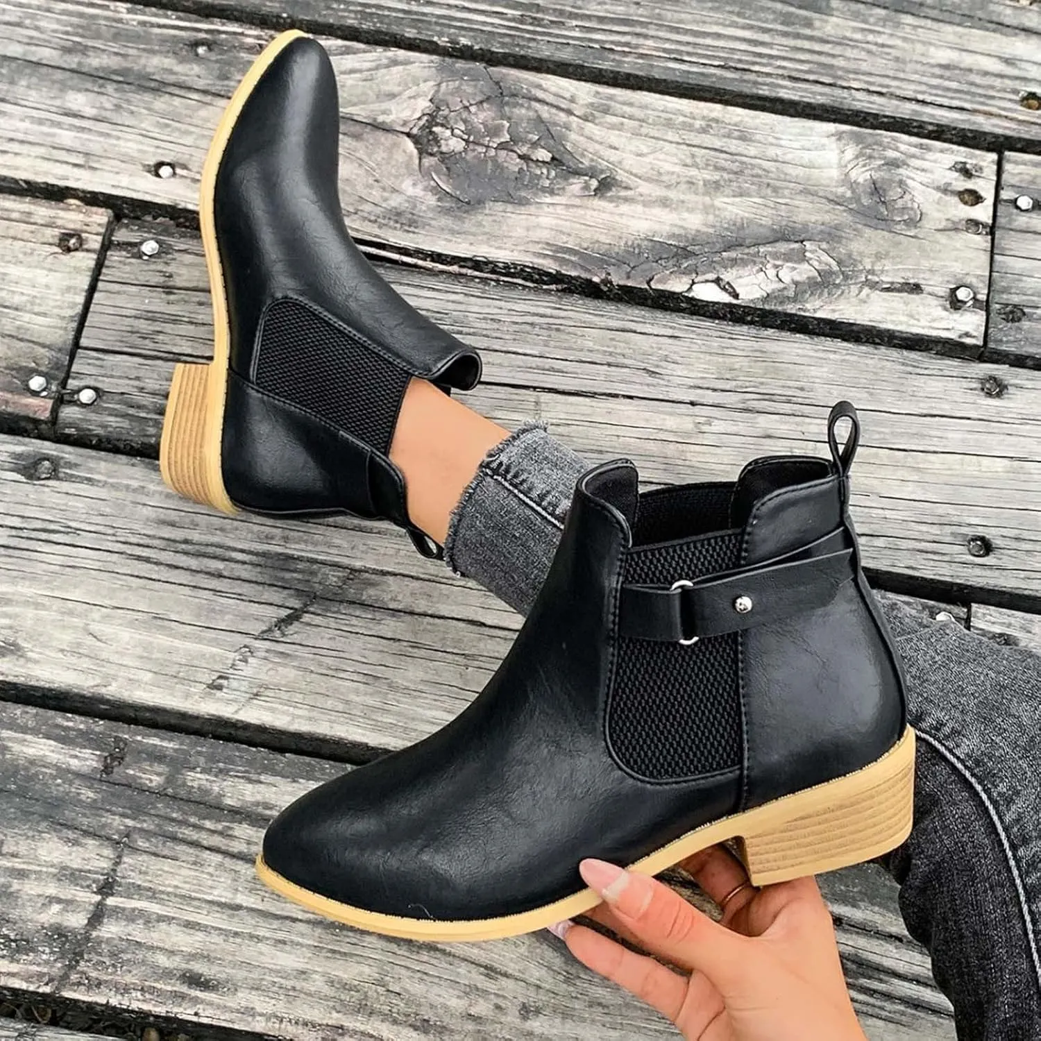 Womens Ankle Booties Botas Para Mujer Womens Dress Boots Low Heel Combat Boots Womens Wide Ankle Boots for Women Low Heel Dressy Wide Width White Ankle Boots for Women No Heel