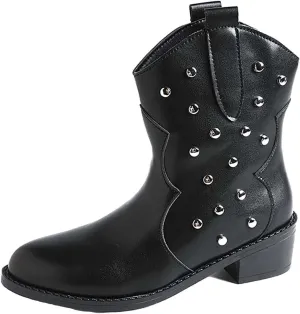 Women's Ankle Boots & Booties Black Boots Silver Boots Fall Boots for Women Womens Ankle Boots with Heel Wide Width Black Booties for Women Low Heel Wide Width