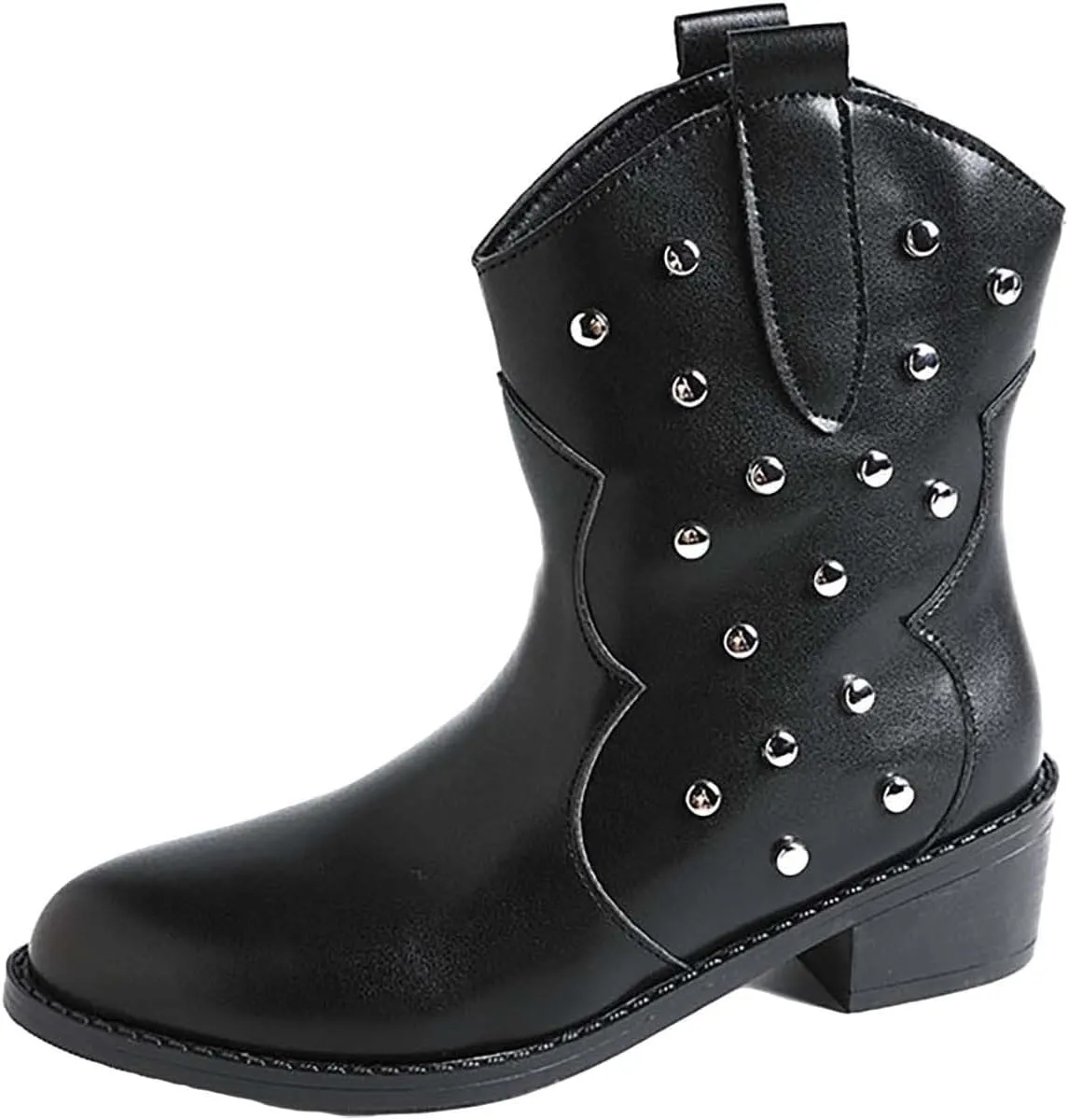 Women's Ankle Boots & Booties Black Boots Silver Boots Fall Boots for Women Womens Ankle Boots with Heel Wide Width Black Booties for Women Low Heel Wide Width