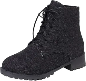 Womens Booties Low Heel Black Work Boots Women Botines Negros Para Mujer Black Boots for Women Black Wedge Ankle Boots for Women Womens Wide Toe Box Ankle Booties