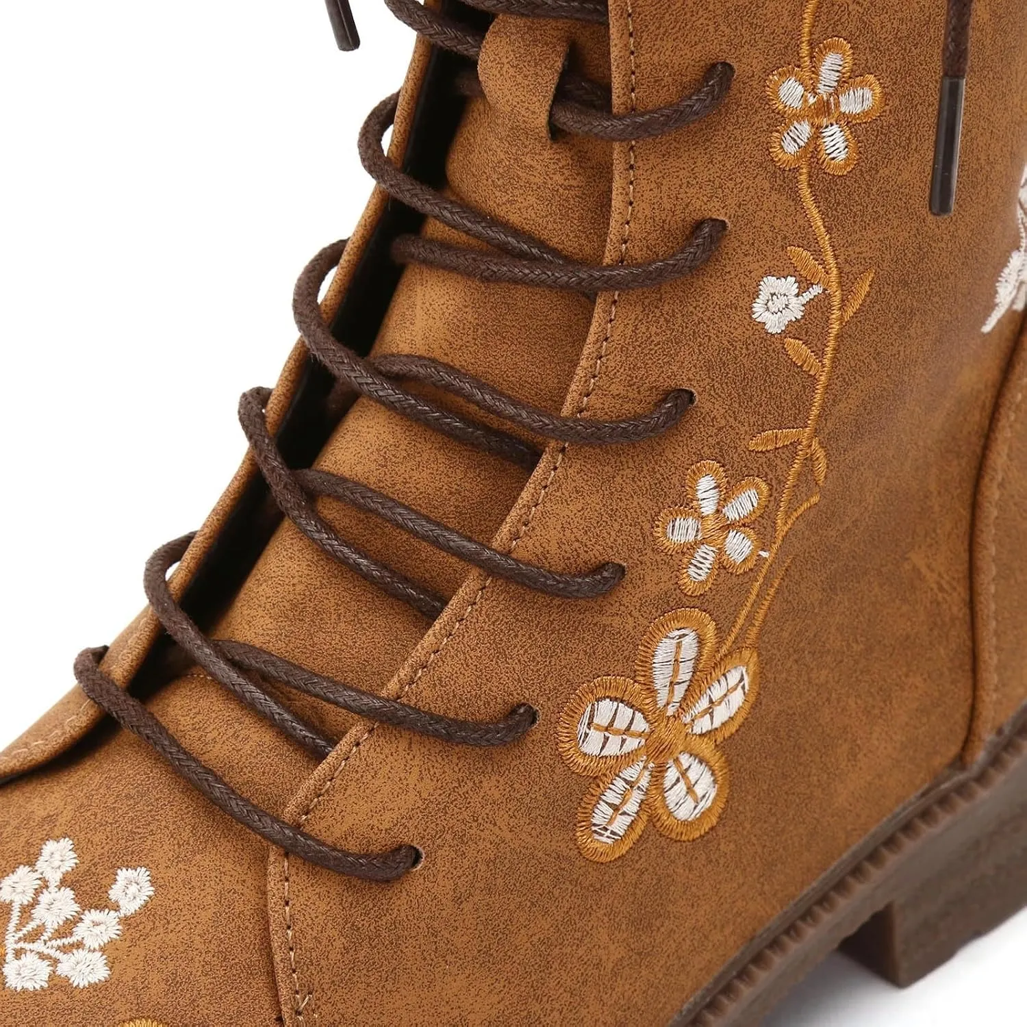 Womens Boots Winter Boots for Women Fashion Retro Printing Embroidery Square Heel Colorblocking Ethnic Short Boots