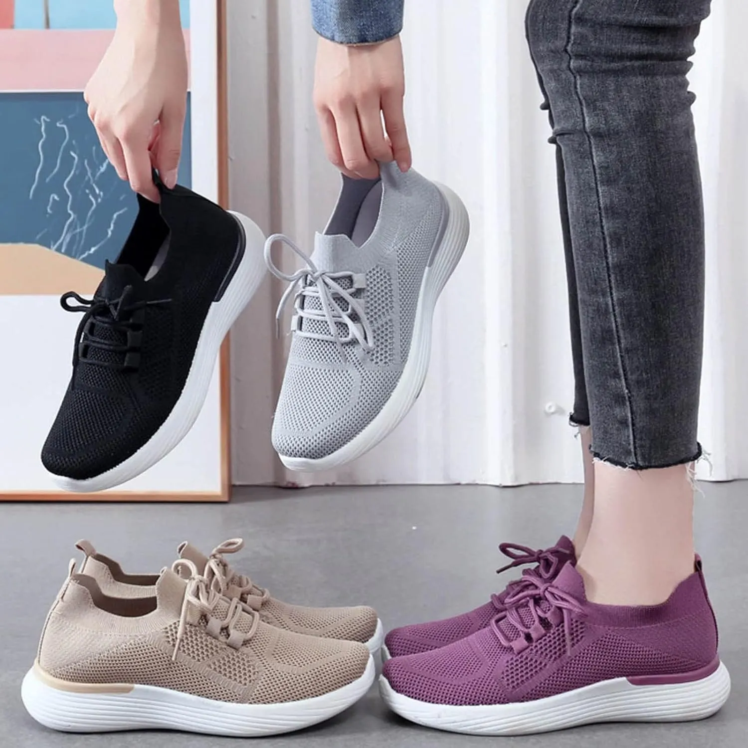 Womens Brown High Top Sneakers Slip On Shoes Women Wide Mule Shoes for Women Sneakers Women's Fashion Sneakers Red Slip On Shoes for Women Size 8 1/2