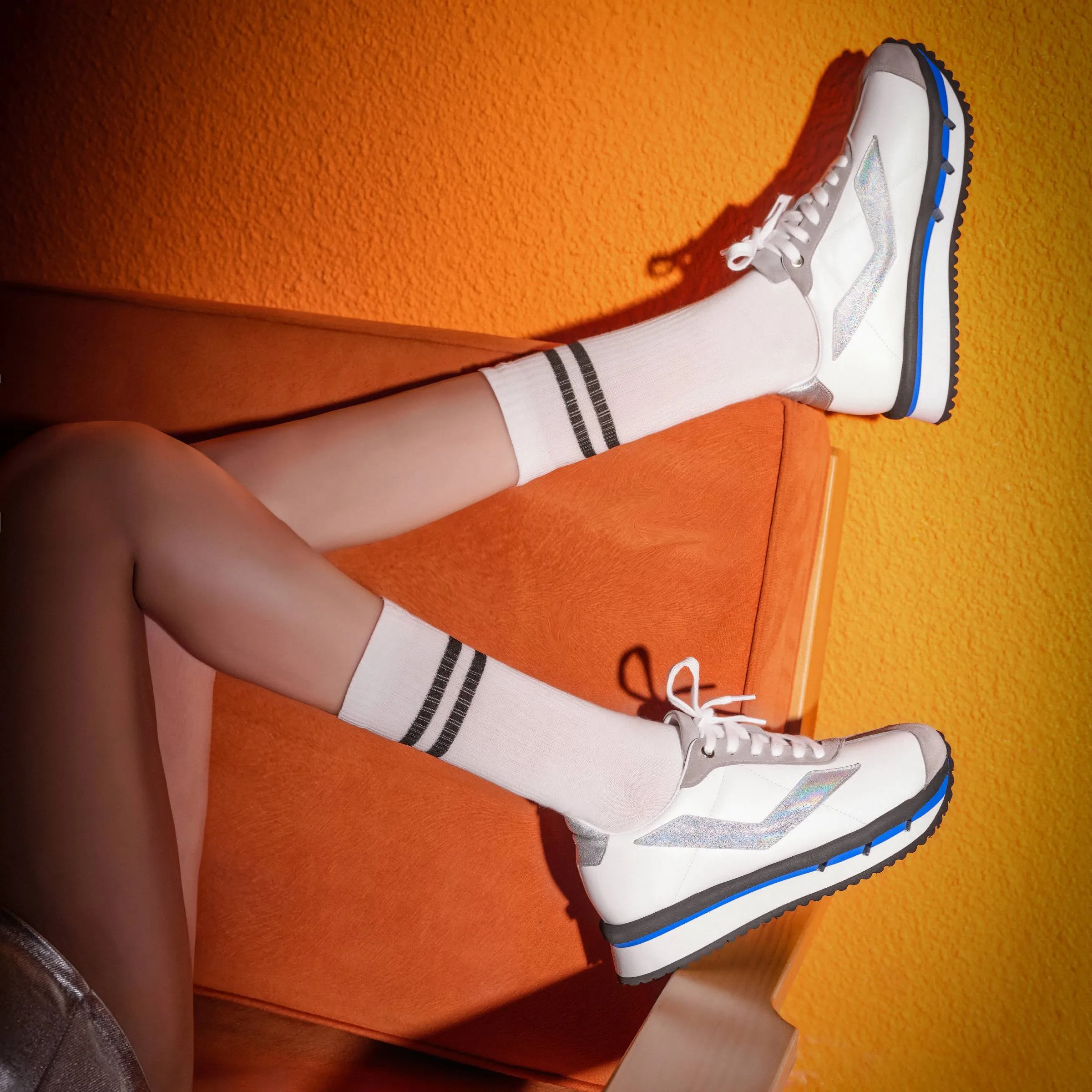 Women's Calf Leather Handmade Sneakers W5006