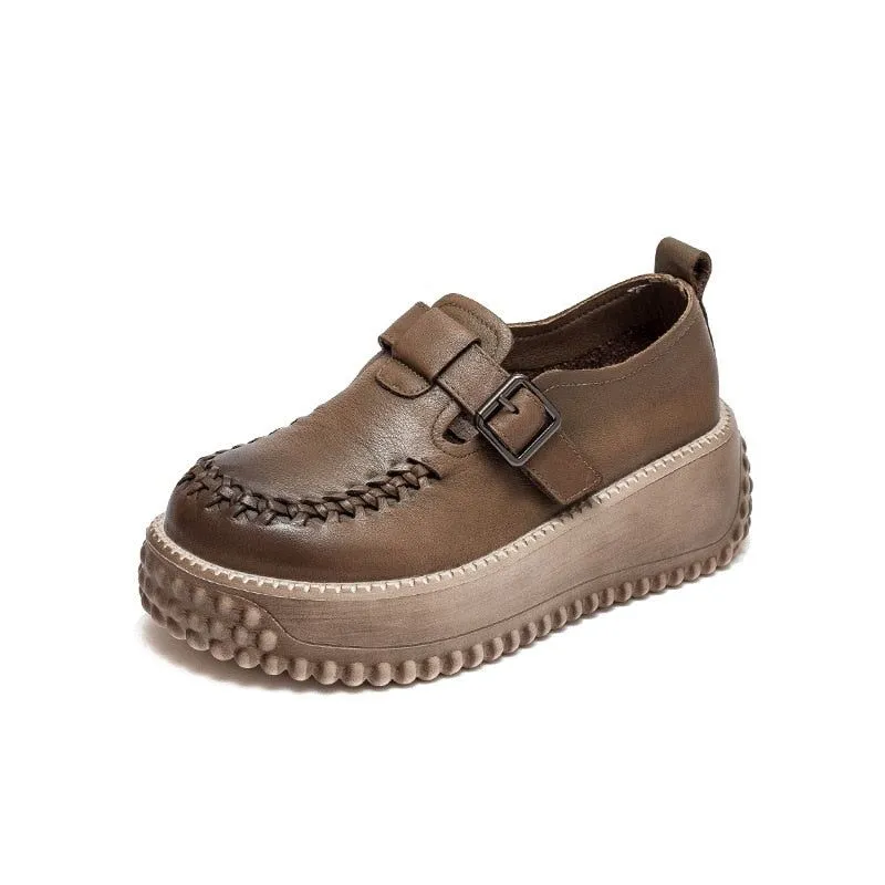 Women's Casual Shoes GCSZXC47 Round Head Floral Sewing Leisure Style