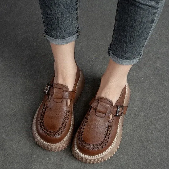 Women's Casual Shoes GCSZXC47 Round Head Floral Sewing Leisure Style