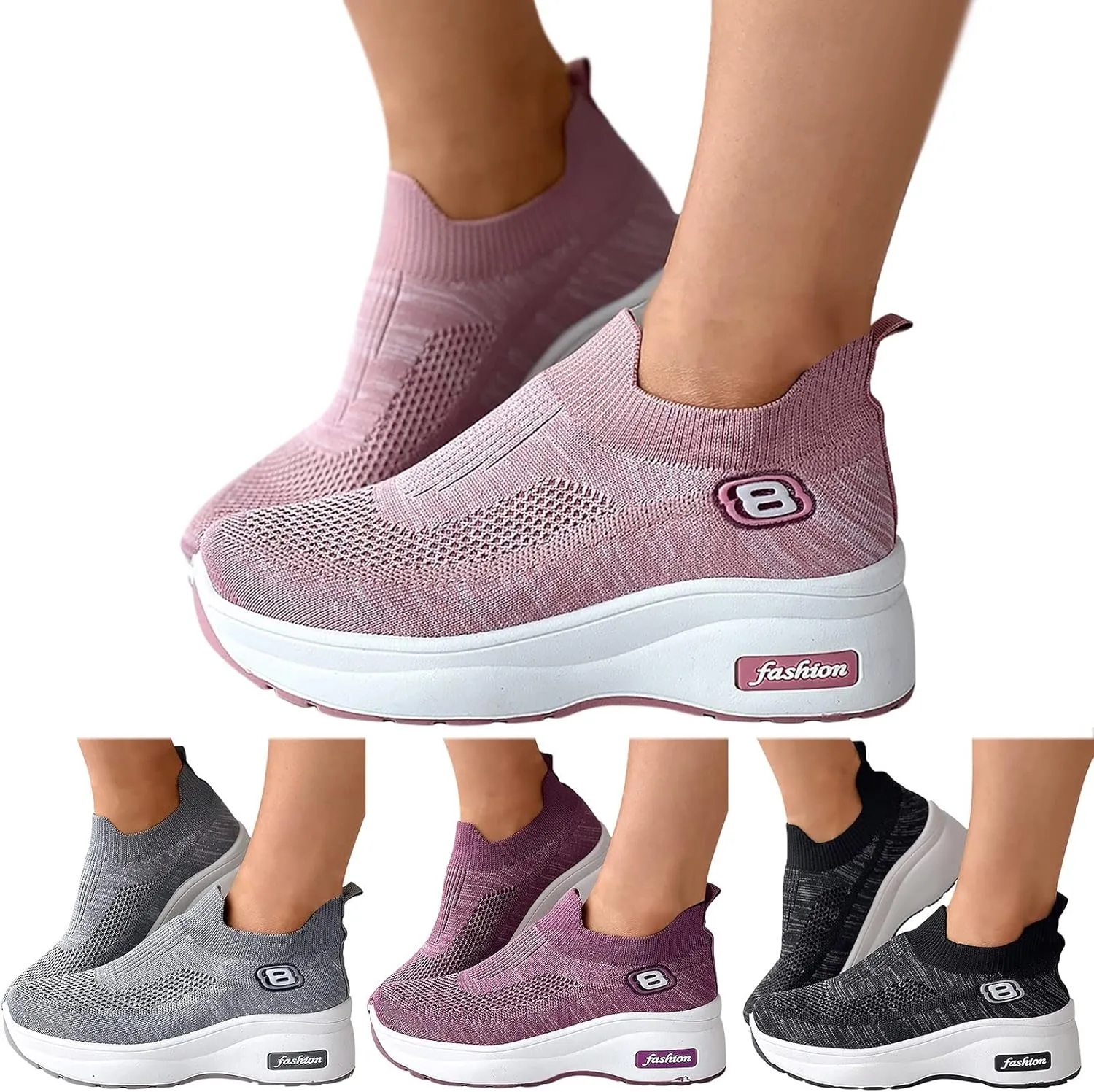 Women's Fashion Platform High Top Sneakers Zapatos De Mujer De Vestir Comodos Plataforma De Espartaanchos Womens Hiking Shoes Womens Sneakers Black Sole Zapatos OrtopDicos para Mujer Pie Plano