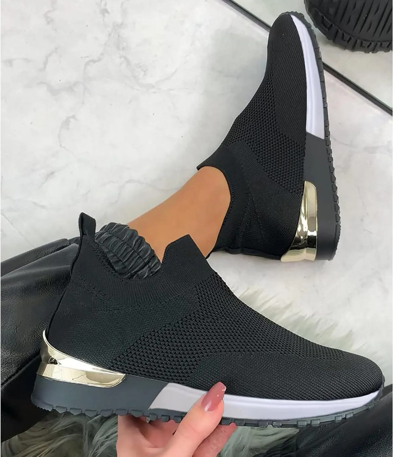 Womens Sneakers Size 6.5 Wide Slip On Shoes Women Wide Mule Casual Dress Shoes for Women 2023 Trendy Plantar Fasciitis Relief Shoes for Women Wide Width Comfy Work Shoes for Women Standing All Day
