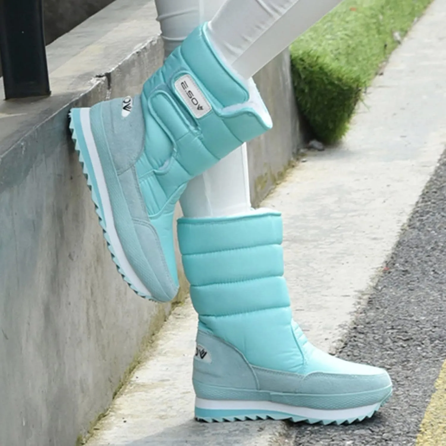 Womens Snow Boots Size 7.5 Wide Women's Snow Boots Winter Waterproof Furry Women's Wide Calf Comfortable Winter Knee High Riding Boots Women's Winter Boots Botas Termicas Para Mujer Frio Y Agua