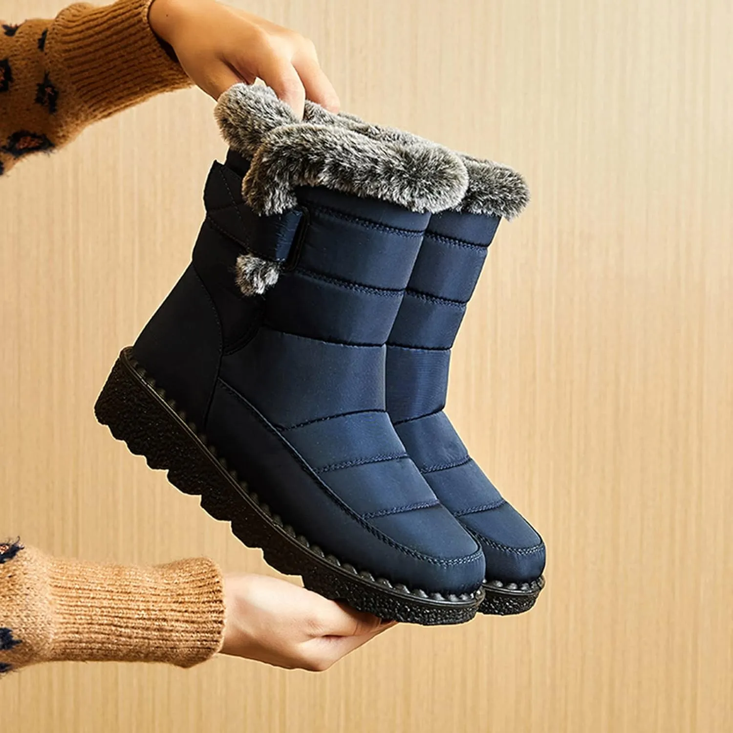 Women's Snow Boots Womens Ankle Boots with Arch Support for Snow Winter Boots Waterproof Cold Weather Waterproof Walking Boots Women Lightweight Waterproof Womens Boots Wide