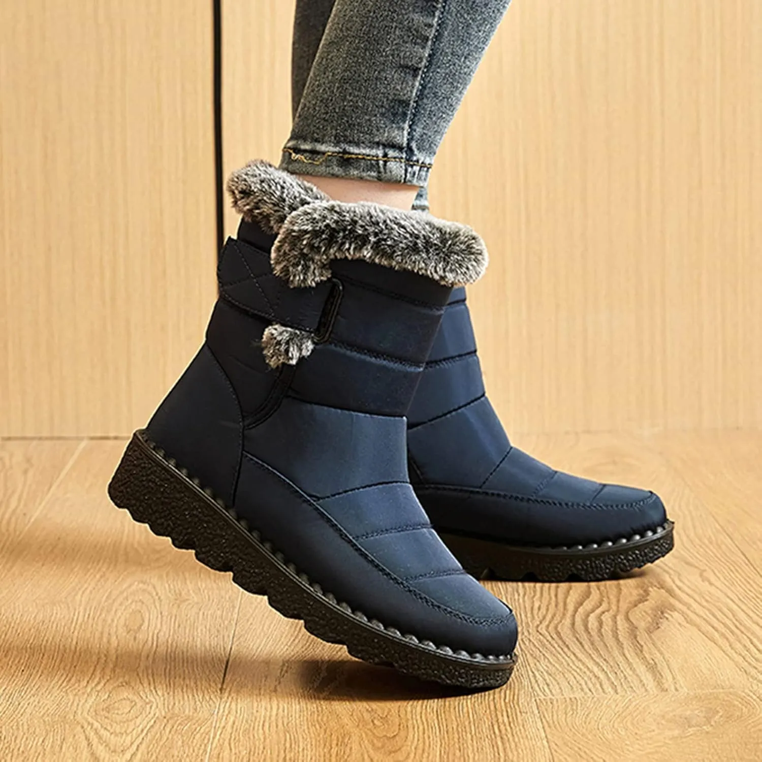 Women's Snow Boots Womens Ankle Boots with Arch Support for Snow Winter Boots Waterproof Cold Weather Waterproof Walking Boots Women Lightweight Waterproof Womens Boots Wide
