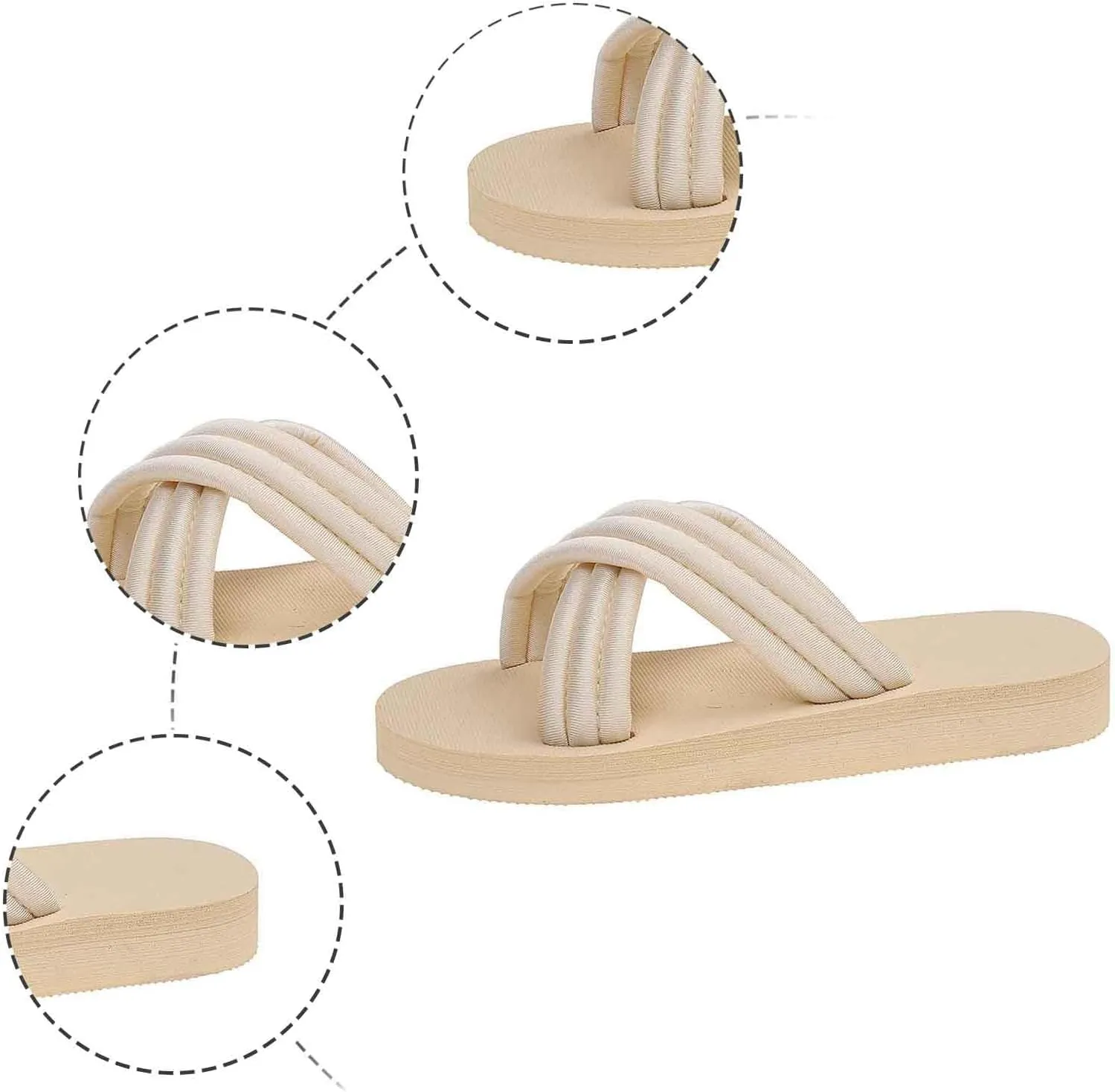 Women's Summer Flip Flops Lightweight Comfortable Beach Sandals for Outdoor Casual Wear with Soft Arch Support