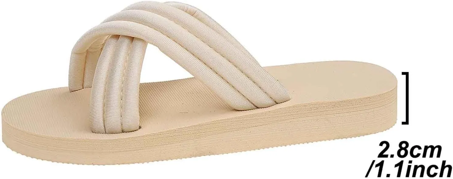 Women's Summer Flip Flops Lightweight Comfortable Beach Sandals for Outdoor Casual Wear with Soft Arch Support