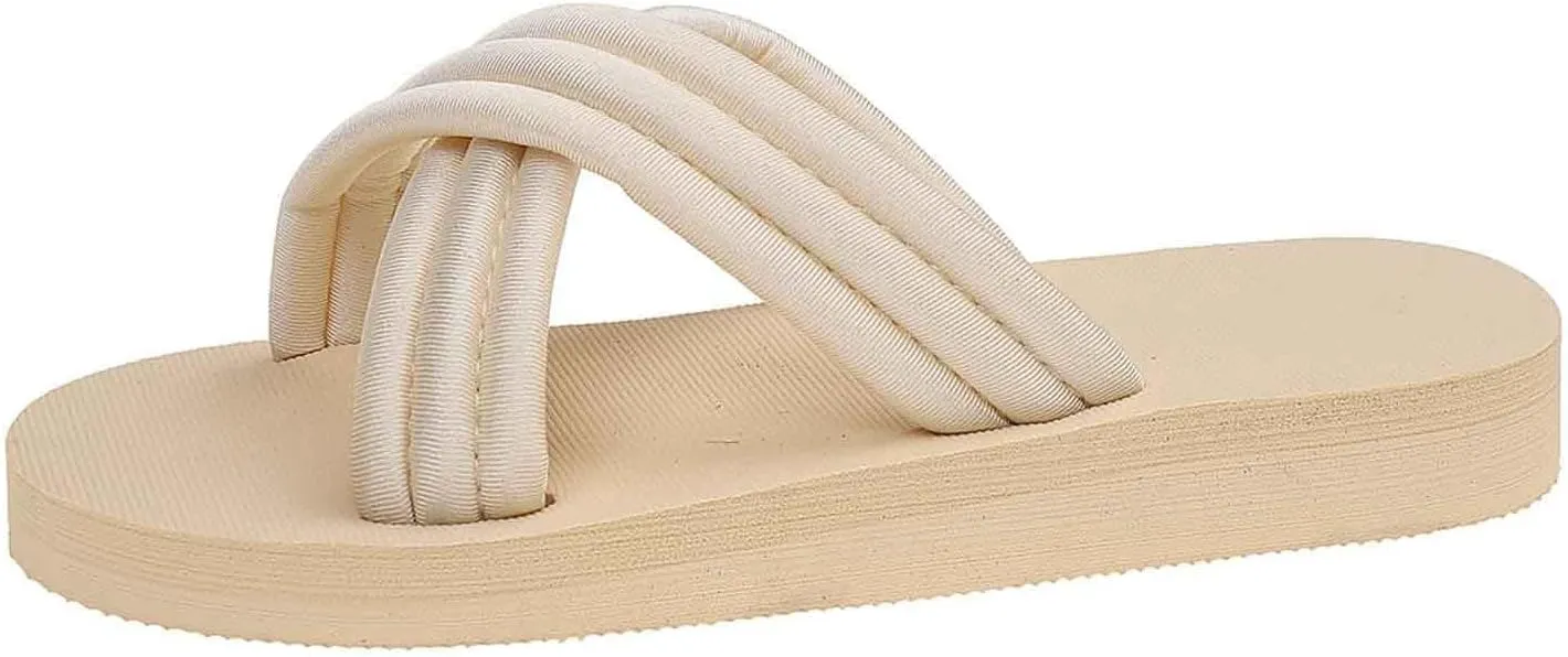 Women's Summer Flip Flops Lightweight Comfortable Beach Sandals for Outdoor Casual Wear with Soft Arch Support