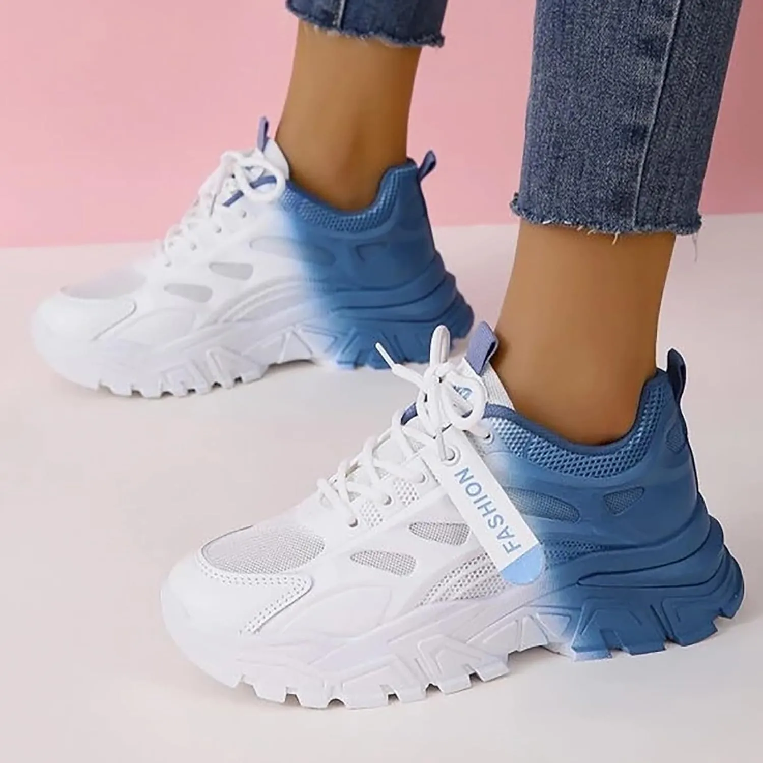 Women's Walking Shoes Lightweight Workout Casual Thick Sole Non Slip Fashion Sneakers Comfy Sport Shoes for Women