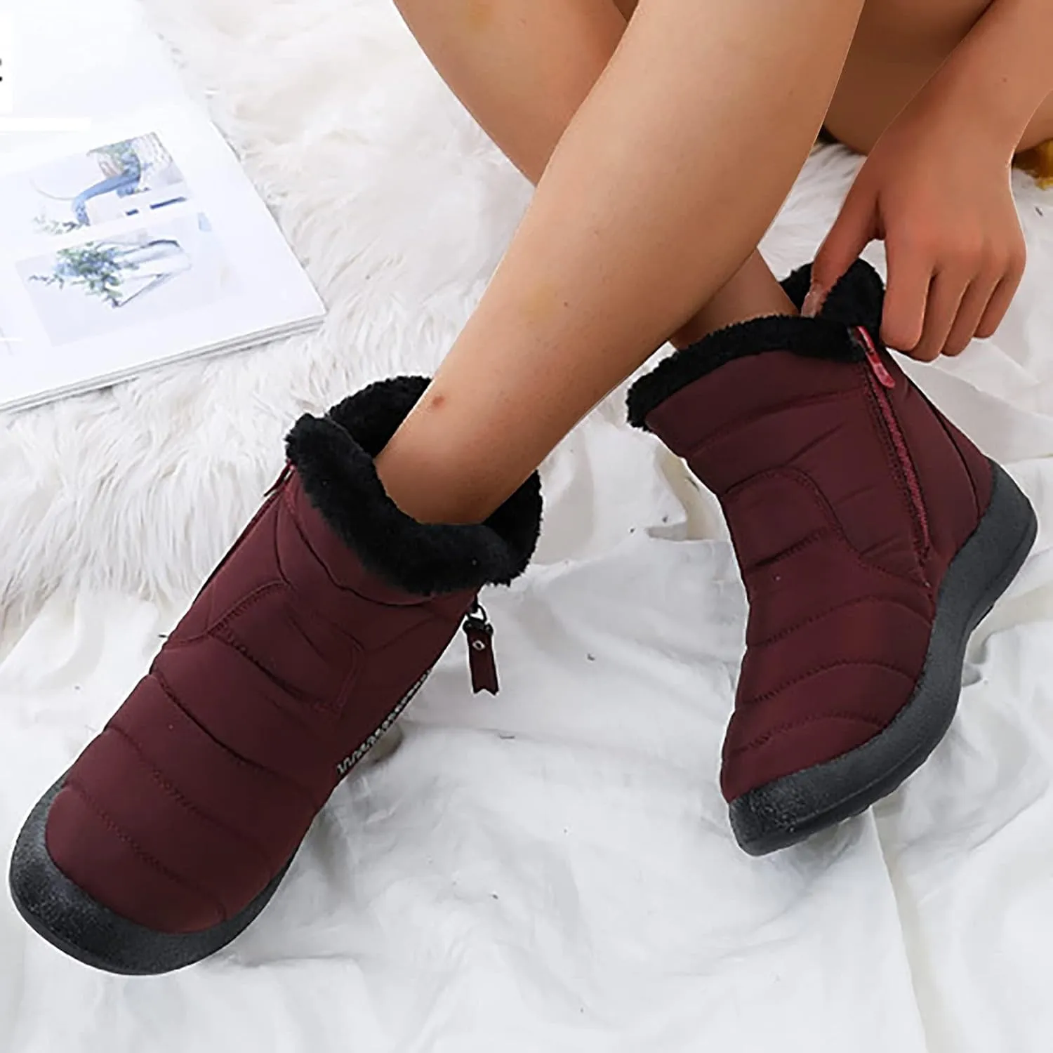 Womens Waterproof Winter Boots Size 9 Winter Snow Boots Women 2023 Womens Winter Booties Winter Boot Women Womens Winter Hiking Boots
