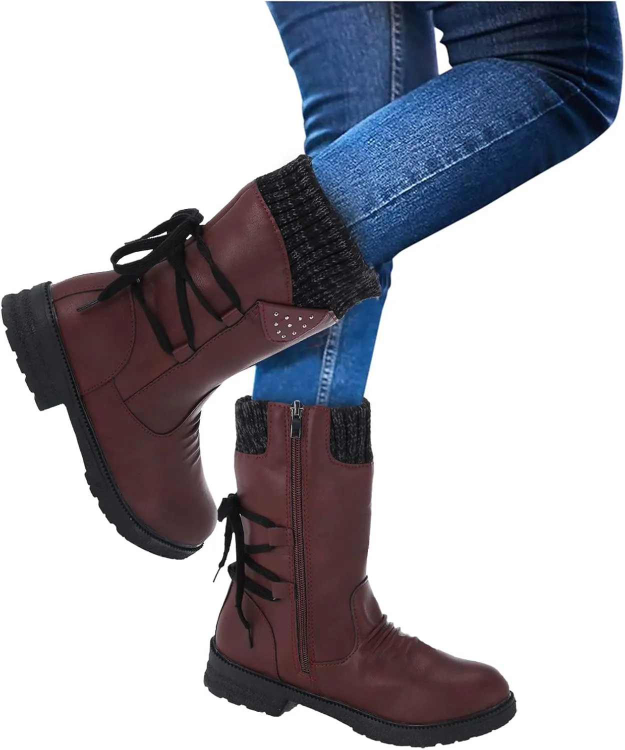 Women's Wide Width Go Snow Boots Womens Hiking Boots Waterproof Winter Boots for Women Snow Comfortable Ankle Boots for Women Walking All Day Waterproof Botas De Invierno Para Mujer Con Tacones