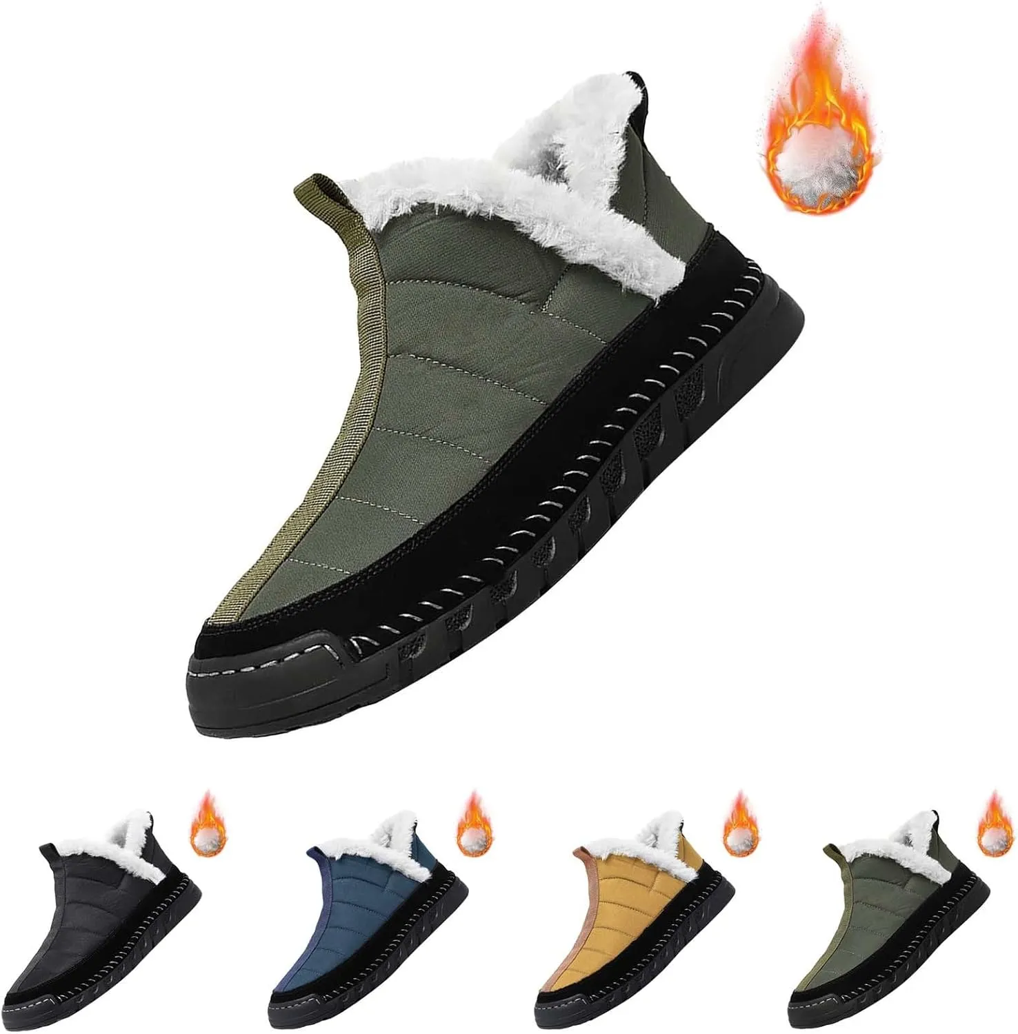 Womens Winter Business Casual Shoes Women's Wide Width Waterproof Snow Boots Fuzzy Boots Cozy Boots for Women Mid Calf Winter Boots for Women Waterproof Sales Clearance
