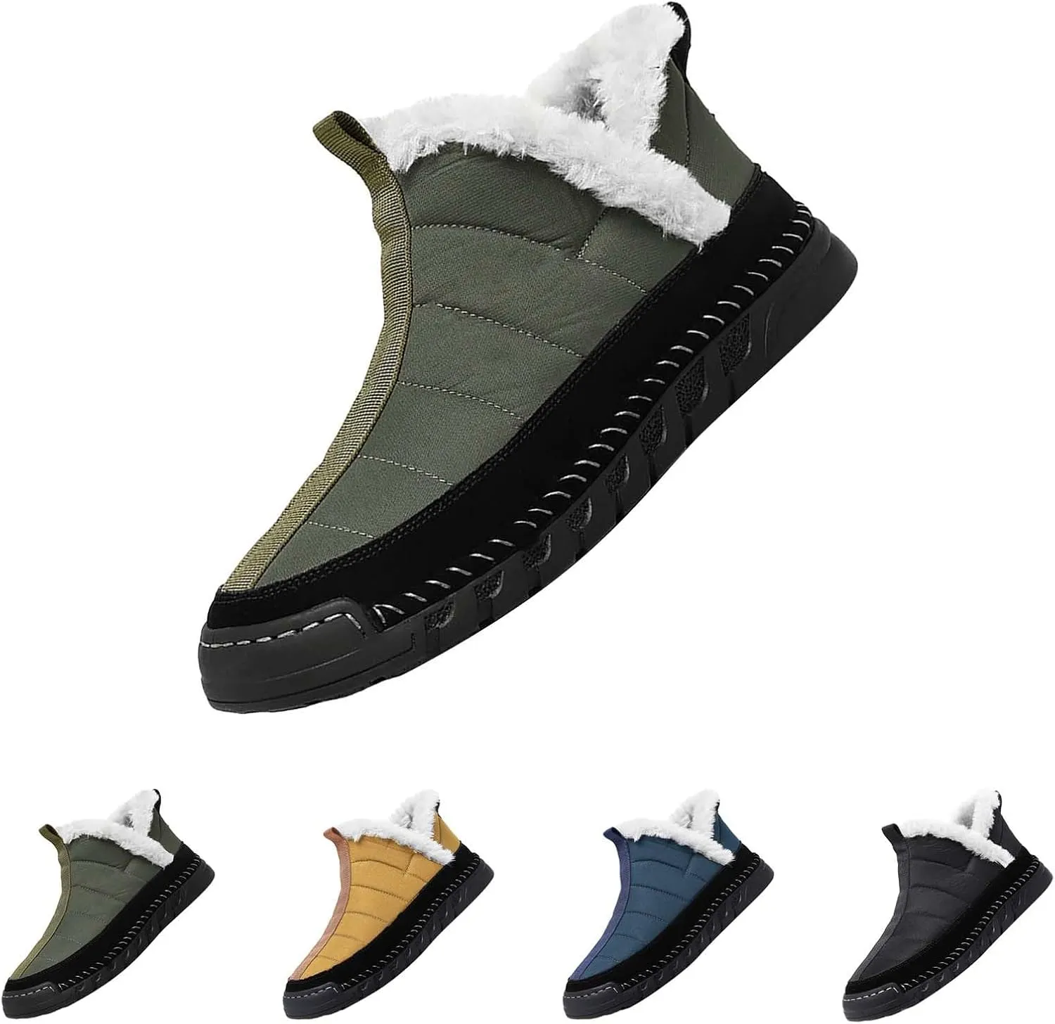 Womens Winter Business Casual Shoes Women's Wide Width Waterproof Snow Boots Fuzzy Boots Cozy Boots for Women Mid Calf Winter Boots for Women Waterproof Sales Clearance