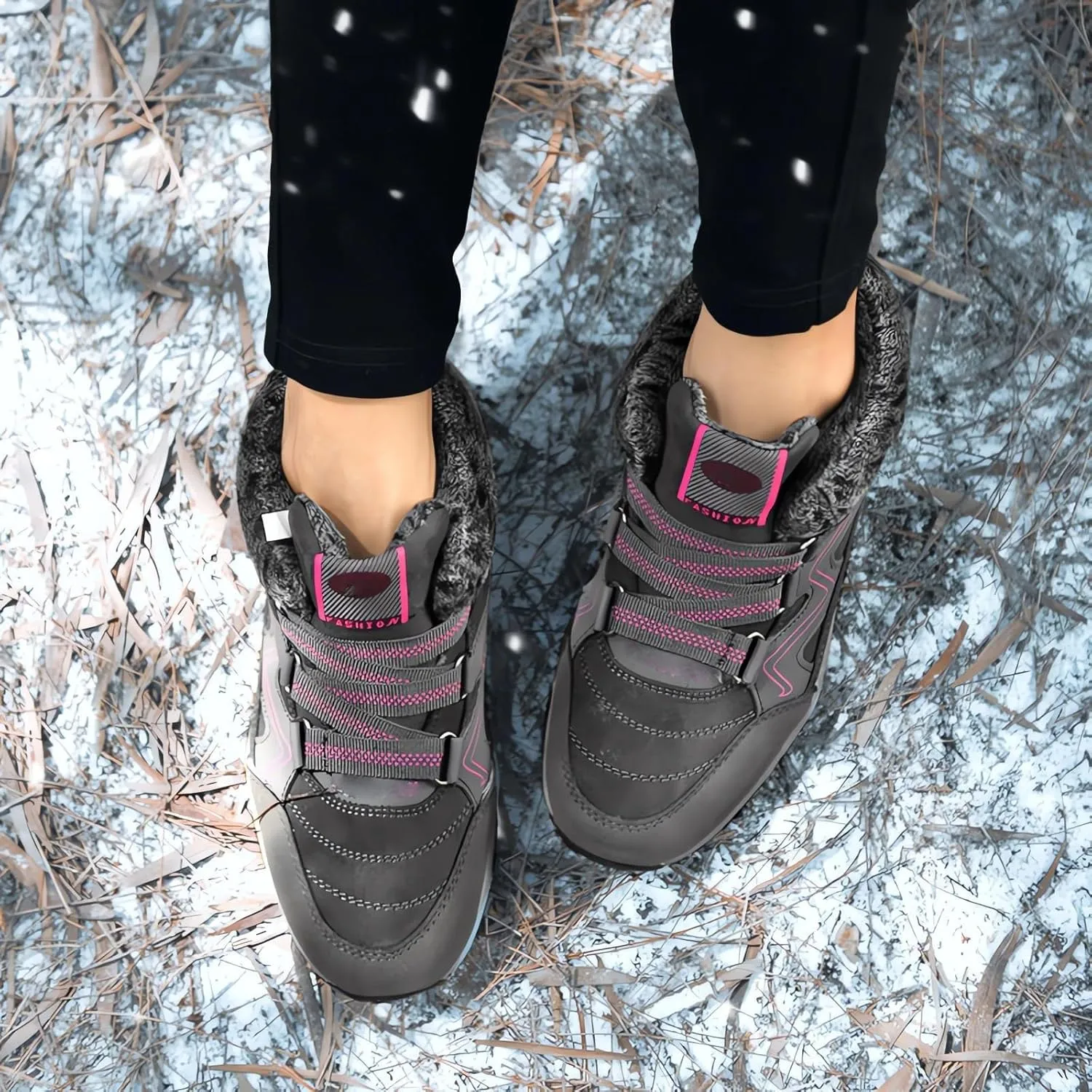 Women's Winter Warm Back Lace Up Snow Boots Women's Winter Boots Waterproof Women's Winter Ankle Boots White Women's Winter Booties Slippers Snow Shoes for Women Wide Width