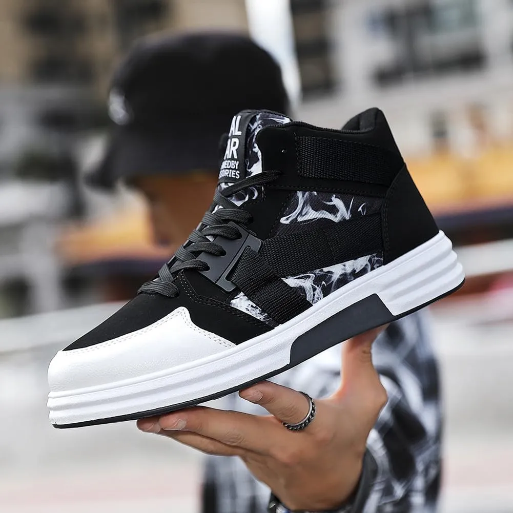 YAXE Men??s Casual High Top Lace Up Skate Shoes