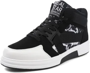 YAXE Men??s Casual High Top Lace Up Skate Shoes