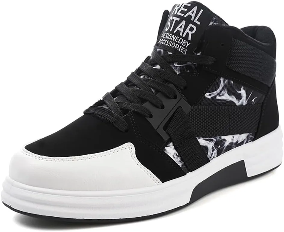 YAXE Men??s Casual High Top Lace Up Skate Shoes