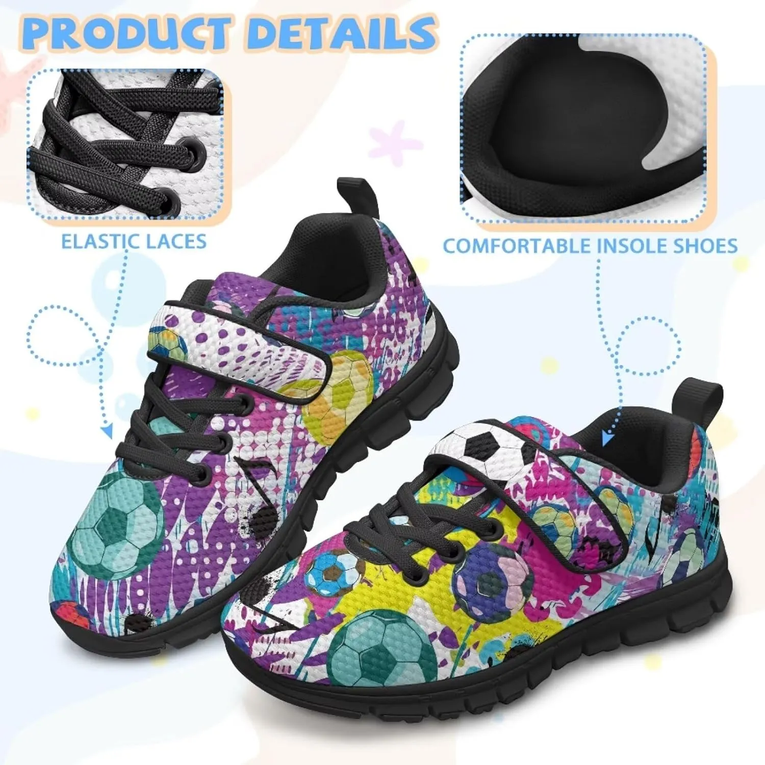 YEXIATODO Slip On Shoes Girls Boys Wide Shoes Kids Shoes No Tie Shoelaces Running Sneakers Slip on Tennis Shoes 11-2.5