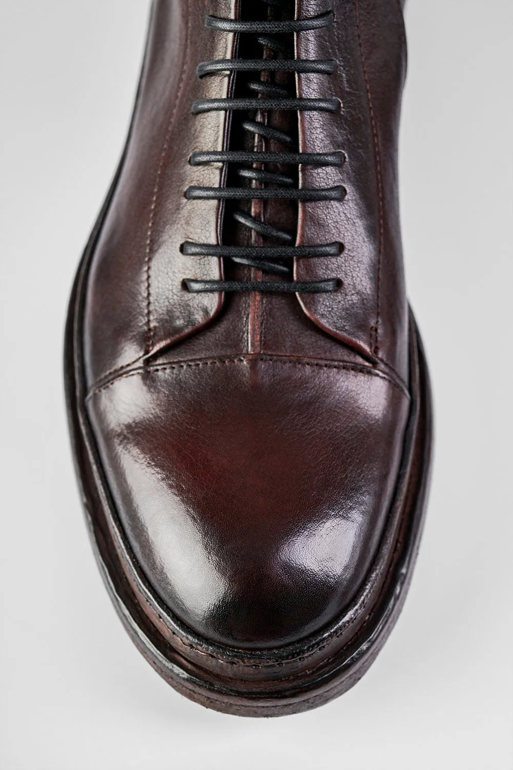 YORK chestnut welted military boots.