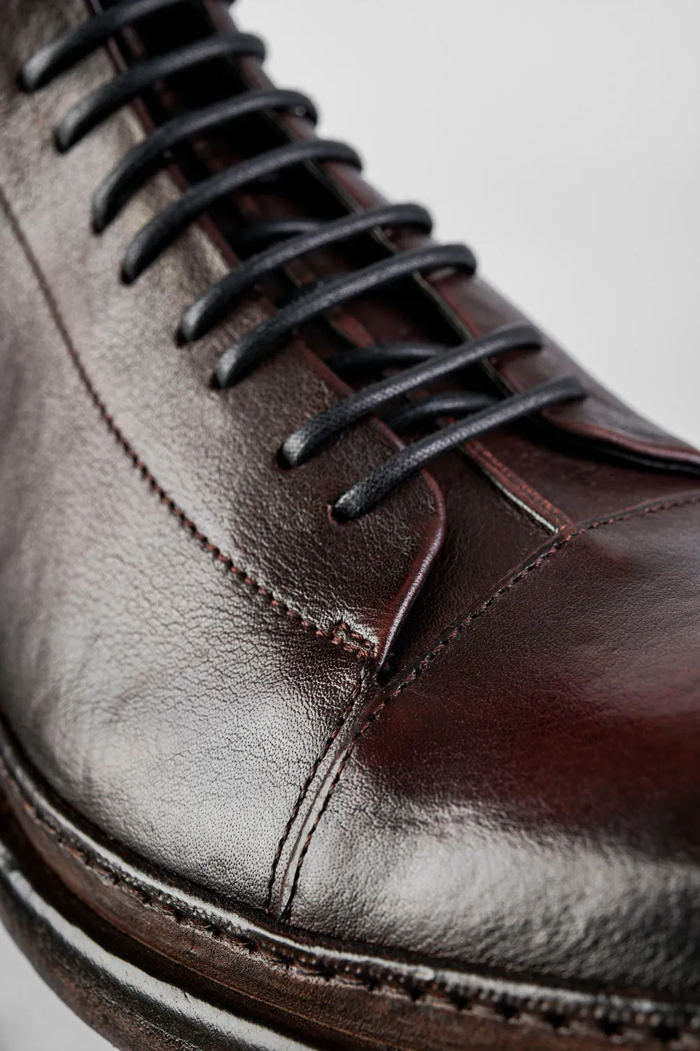 YORK chestnut welted military boots.