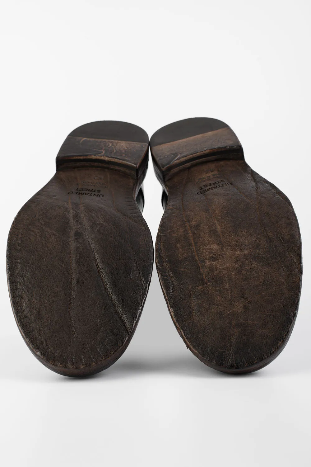 YORK chestnut welted military boots.